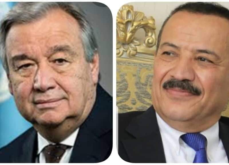 وزير الخارجية يهنئ أمين عام الأمم المتحدة