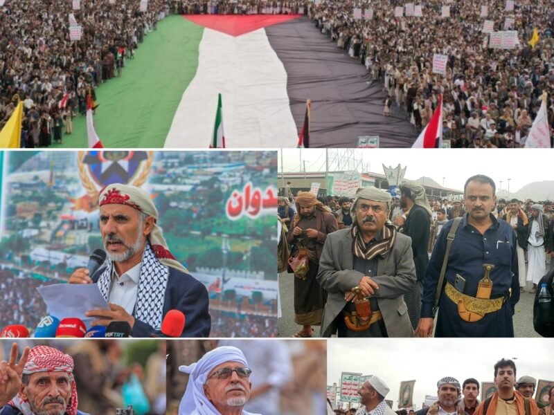 مسيرة مليونية بالعاصمة صنعاء تحت شعار ” ثبات مع غزة وجهوزية واستنفار في مواجهة العدوان