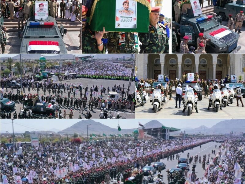 تشييع رسمي وشعبي مهيب لجثمان شهيد اليمن والامة العربية والإسلامية الفريق الركن محمد الغماري رئيس هيئة الأركان العامة